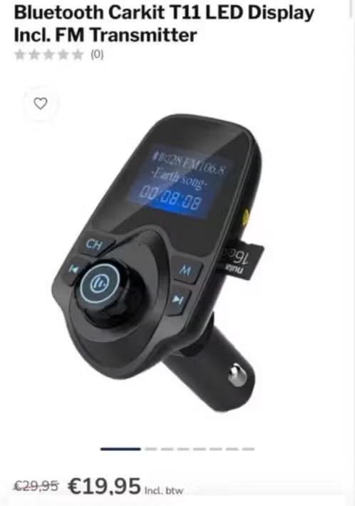 ZGAN! Bluetooth carkit led display zo de sd kaart €6,99, Auto diversen, Ophalen of Verzenden, Zo goed als nieuw