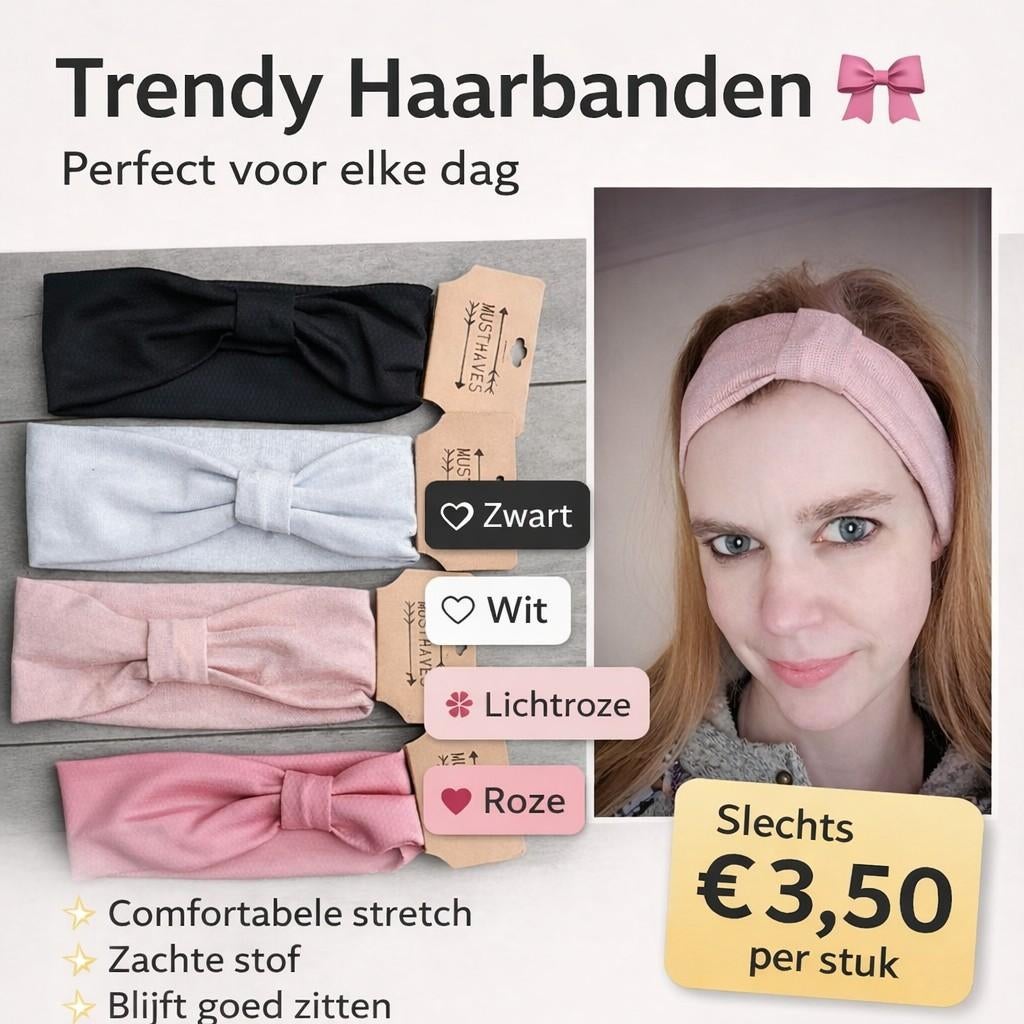 Trendy Haarbanden - Comfortabel & Stijlvol voor elke dag, Ophalen of Verzenden, Nieuw