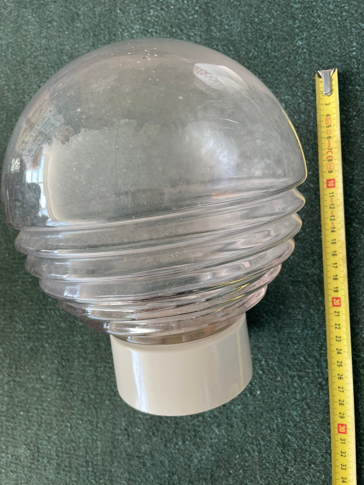 Vintage plafonnière lamp bol glas, Huis en Inrichting, Ophalen, Zo goed als nieuw, Glas