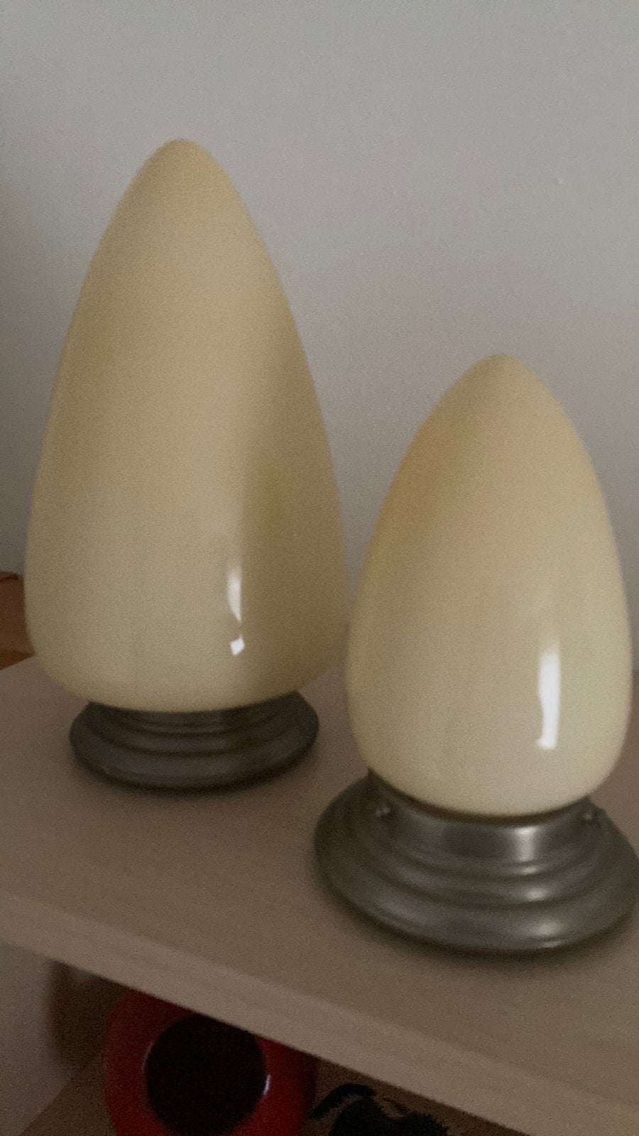 Twee kegel lampen groot en klein, Ophalen, Zo goed als nieuw, Glas, Art deco