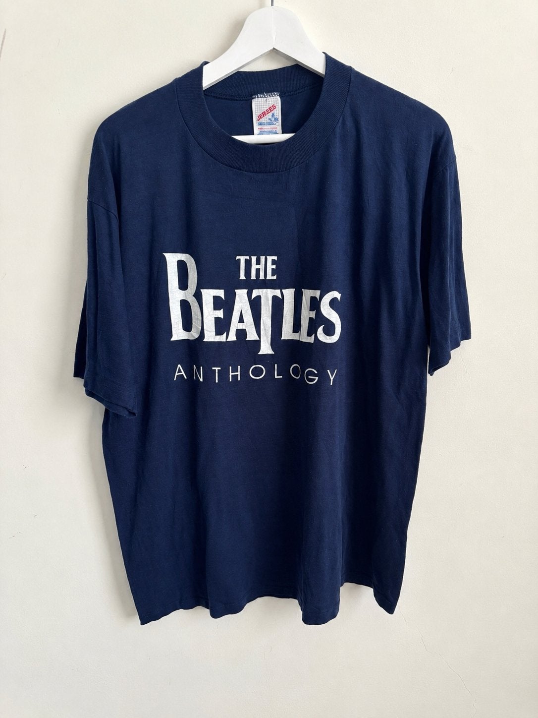 Vintage The Beatles Anthology T-shirt - Jerzees XL, Verzenden, Gedragen, Maat 56/58 (XL), Blauw