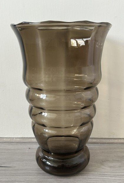 Verreries Doyen Art Deco vaas glas fumi 1930's, Ophalen of Verzenden