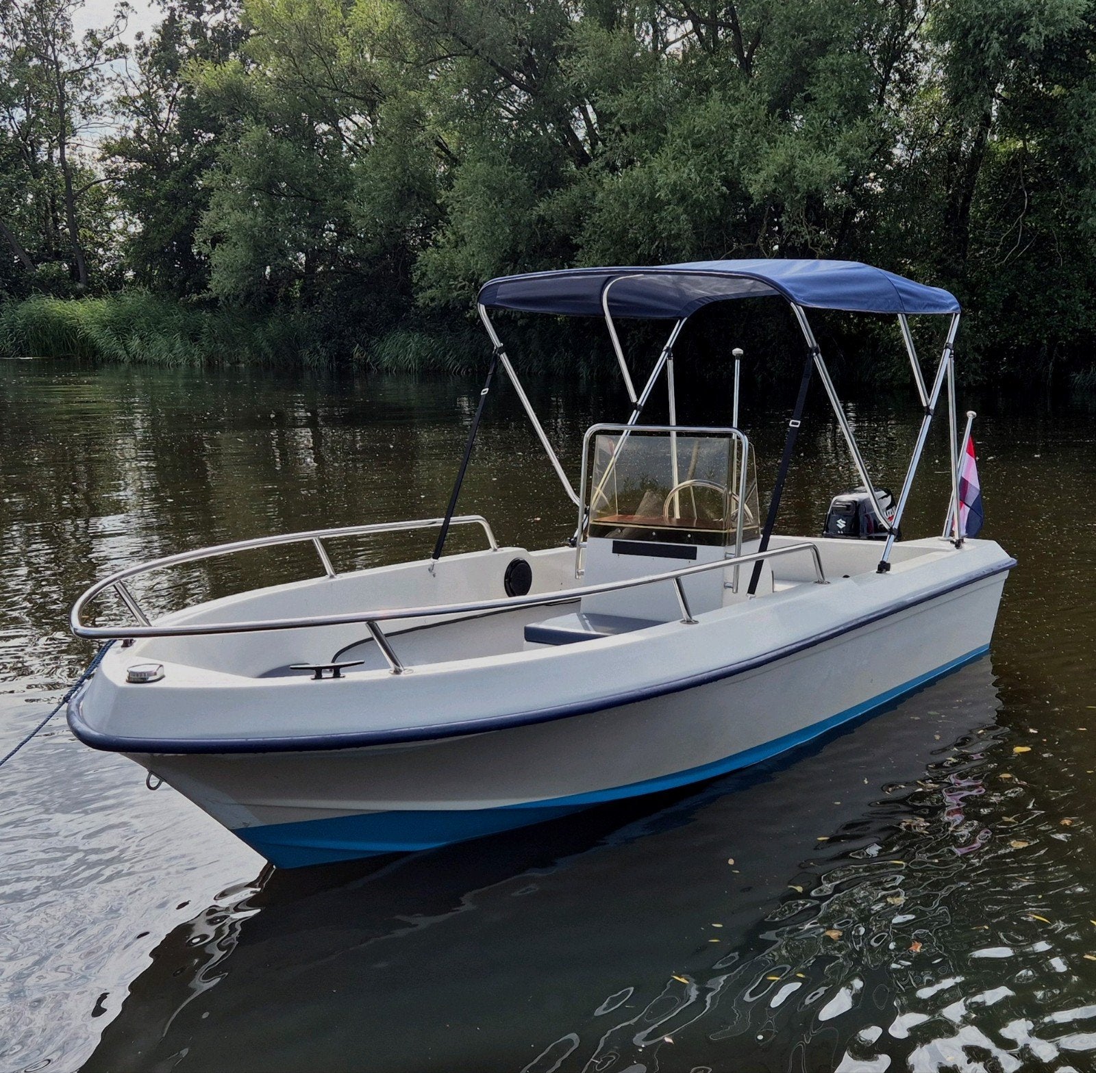 Wato 435 Consoleboot met Suzuki 20PK, Trailer en Biminitop, Ophalen, 10 tot 30 pk, Gebruikt, Viertaktmotor