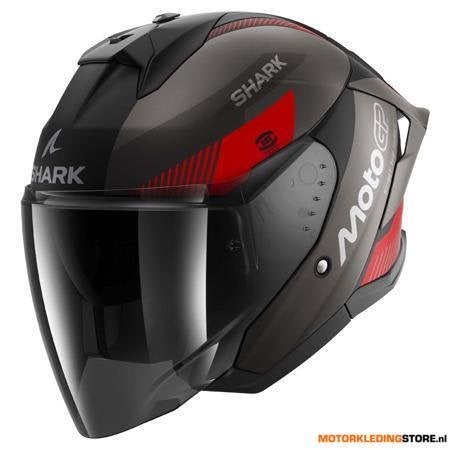 Shark Skwal Jet Cup MotoGP Jethelm, Mat Zwart-Antraciet-Rood, Ophalen of Verzenden, Nieuw met kaartje