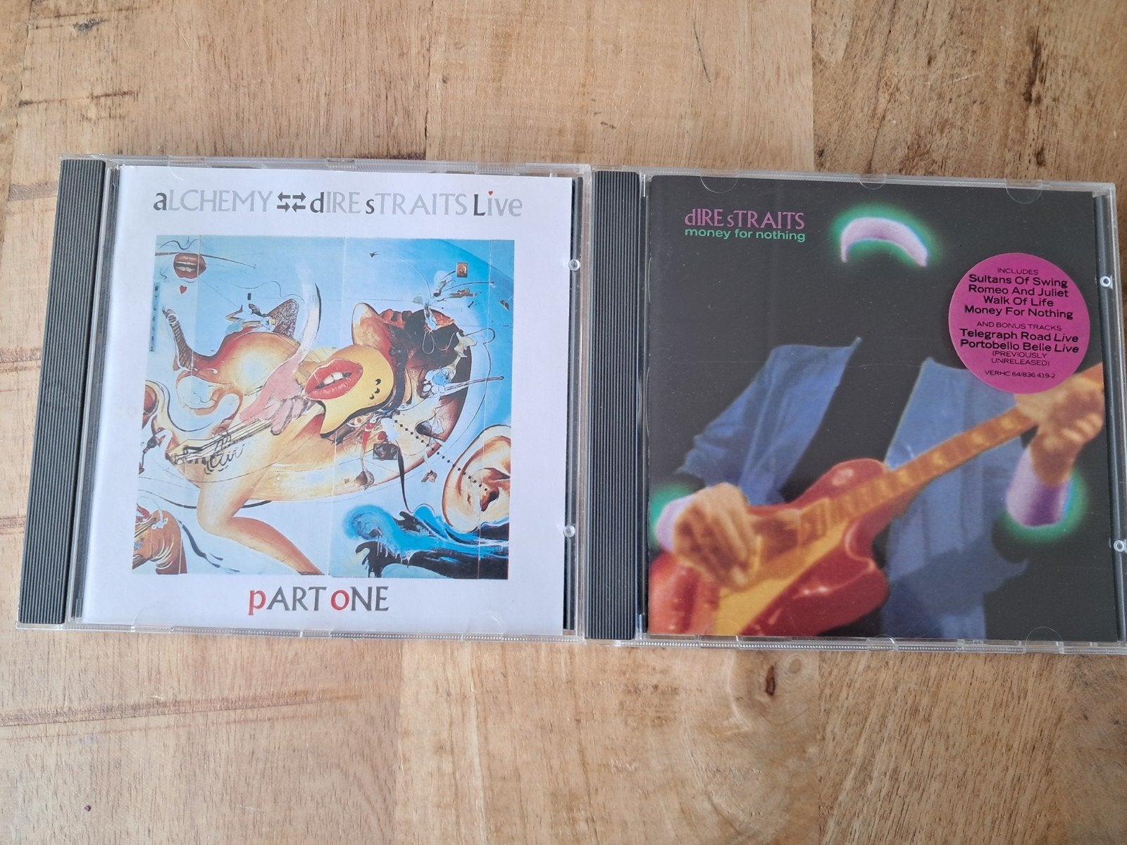 Dire Straits CD's: Alchemy Live & Money for Nothing, Cd's en Dvd's, Cd's | Pop, Gebruikt, Rock, Live-album, Inclusief doosje, Ophalen
