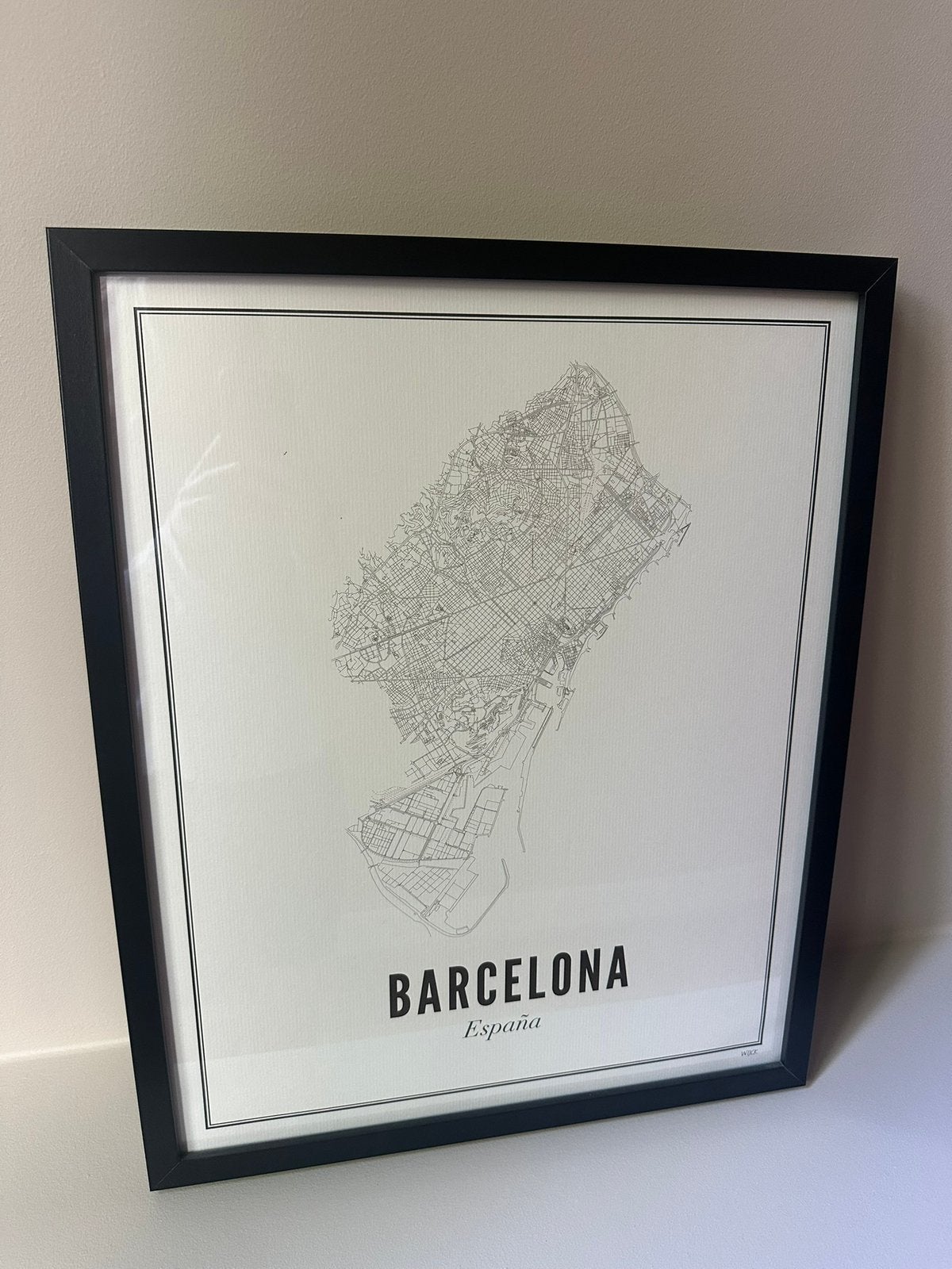 Wijck print Barcelona inclusief lijst 42,5x52,5 cm, Huis en Inrichting, Woonaccessoires | Lijsten, Ophalen, Minder dan 50 cm, 50 tot 75 cm