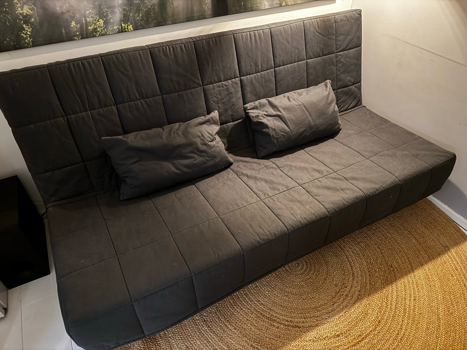 IKEA Nyhamn 3-zits slaapbank - Antraciet, Huis en Inrichting, Slaapkamer | Slaapbanken, Ophalen, Gebruikt, Tweepersoons, Overige maten