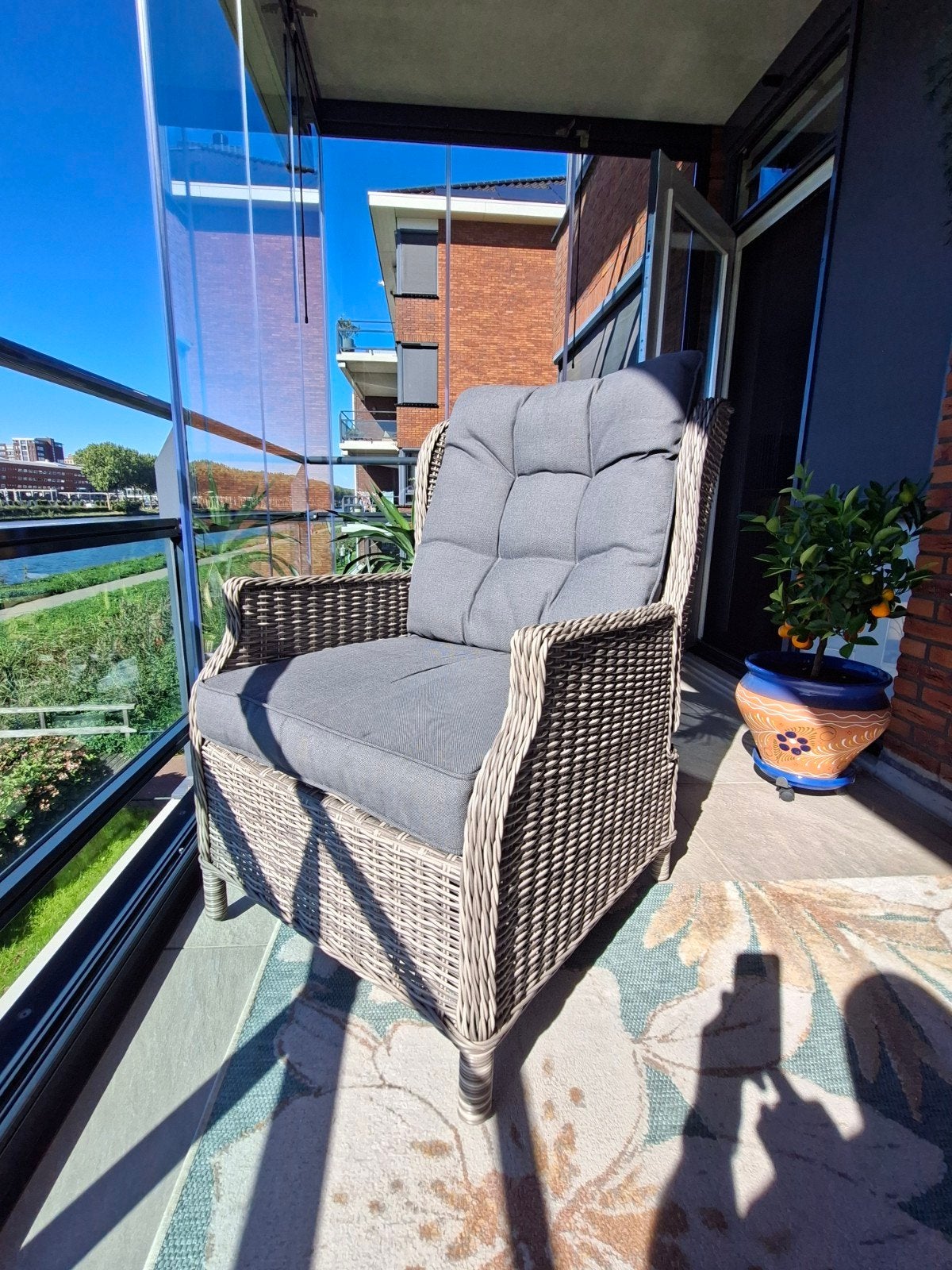 Lounge stoel Garden Collection - Verstelbaar Wicker, Tuin en Terras, Ophalen, Zo goed als nieuw, Wicker