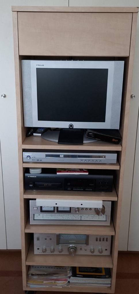 verrijdbare audiotoren met TV, Ophalen, Zo goed als nieuw