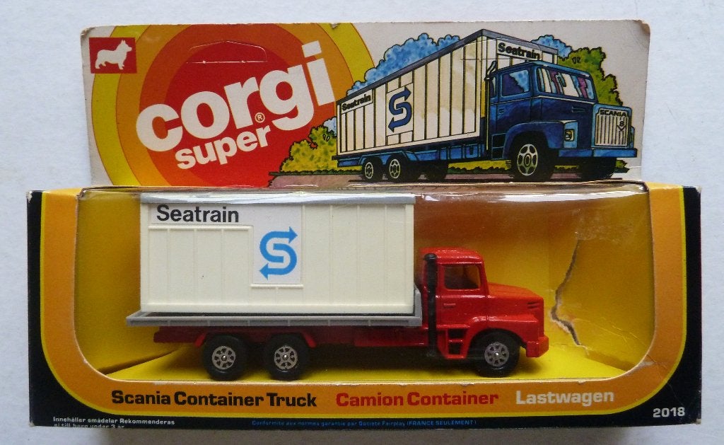 Scania Container Truck 2018  1977 MIB, Ophalen of Verzenden, Zo goed als nieuw, Bus of Vrachtwagen, Corgi