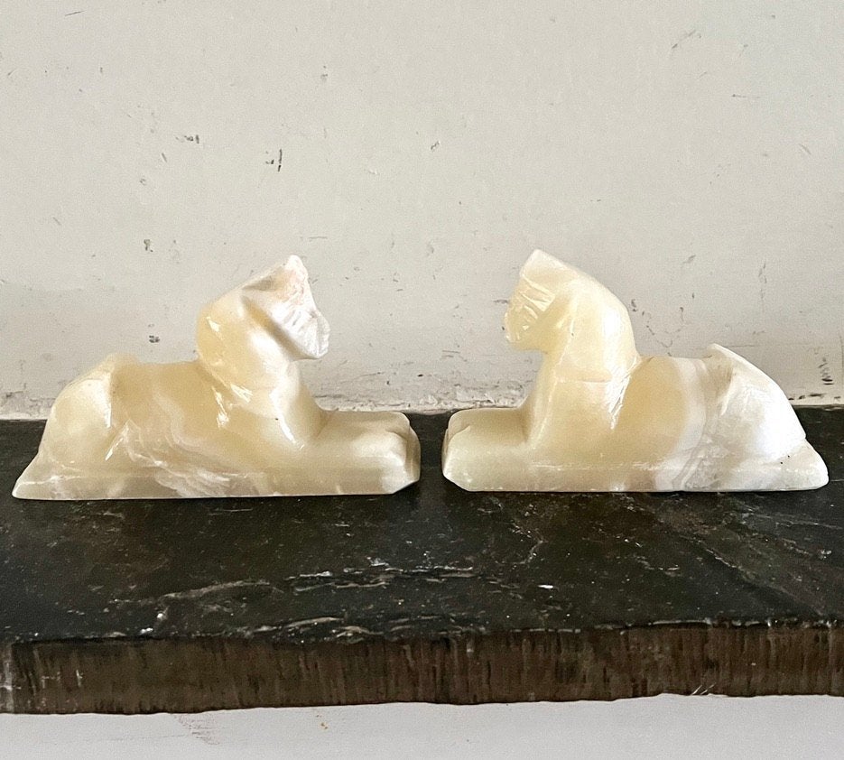 Marmeren sfinx beeldjes, Antiek en Kunst, Ophalen of Verzenden