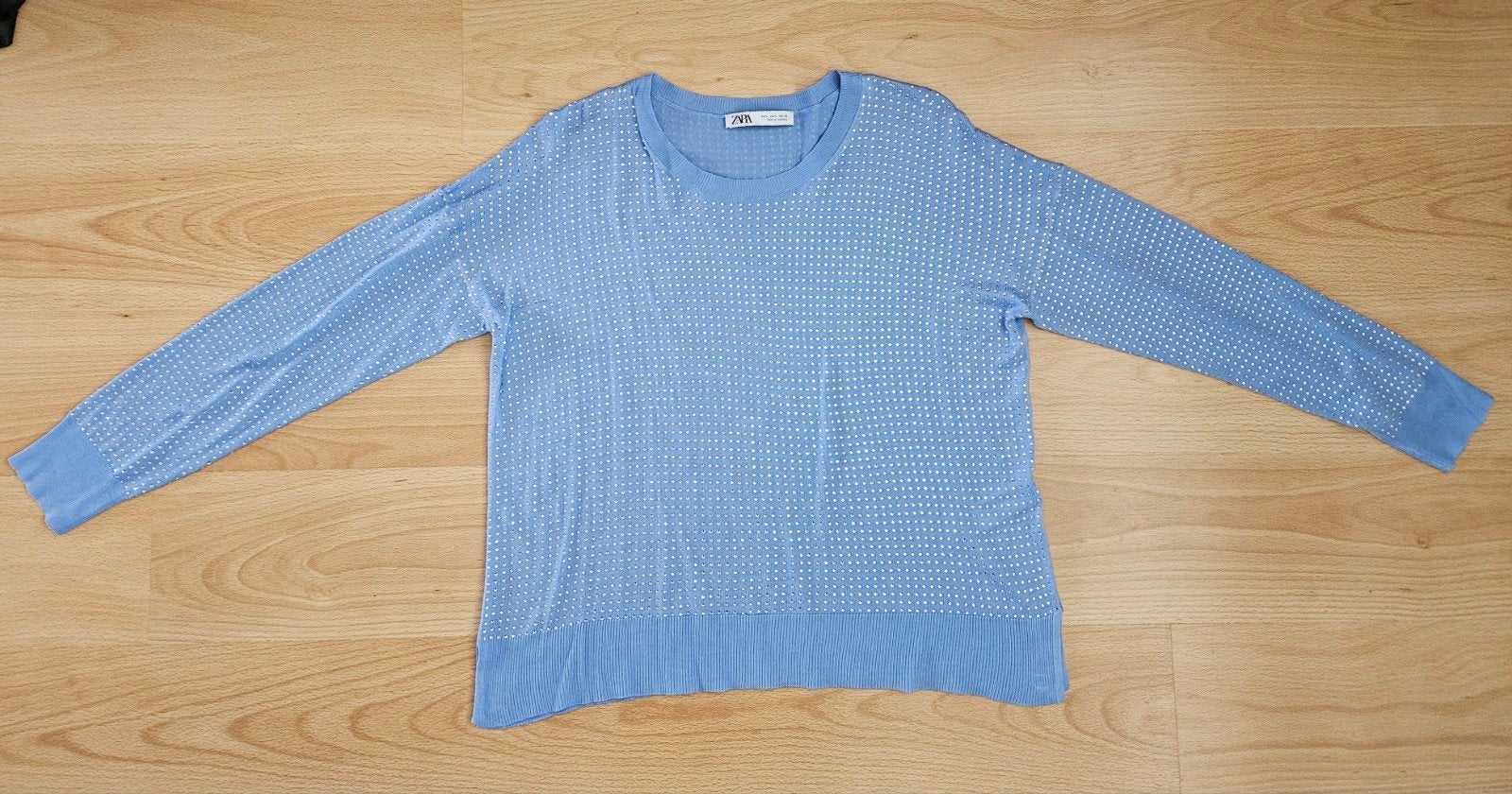 Zara Blauwe trui met zilveren glimmers maat L, 1dag gedragen, Blauw, Zara, Maat 42/44 (L), Ophalen of Verzenden