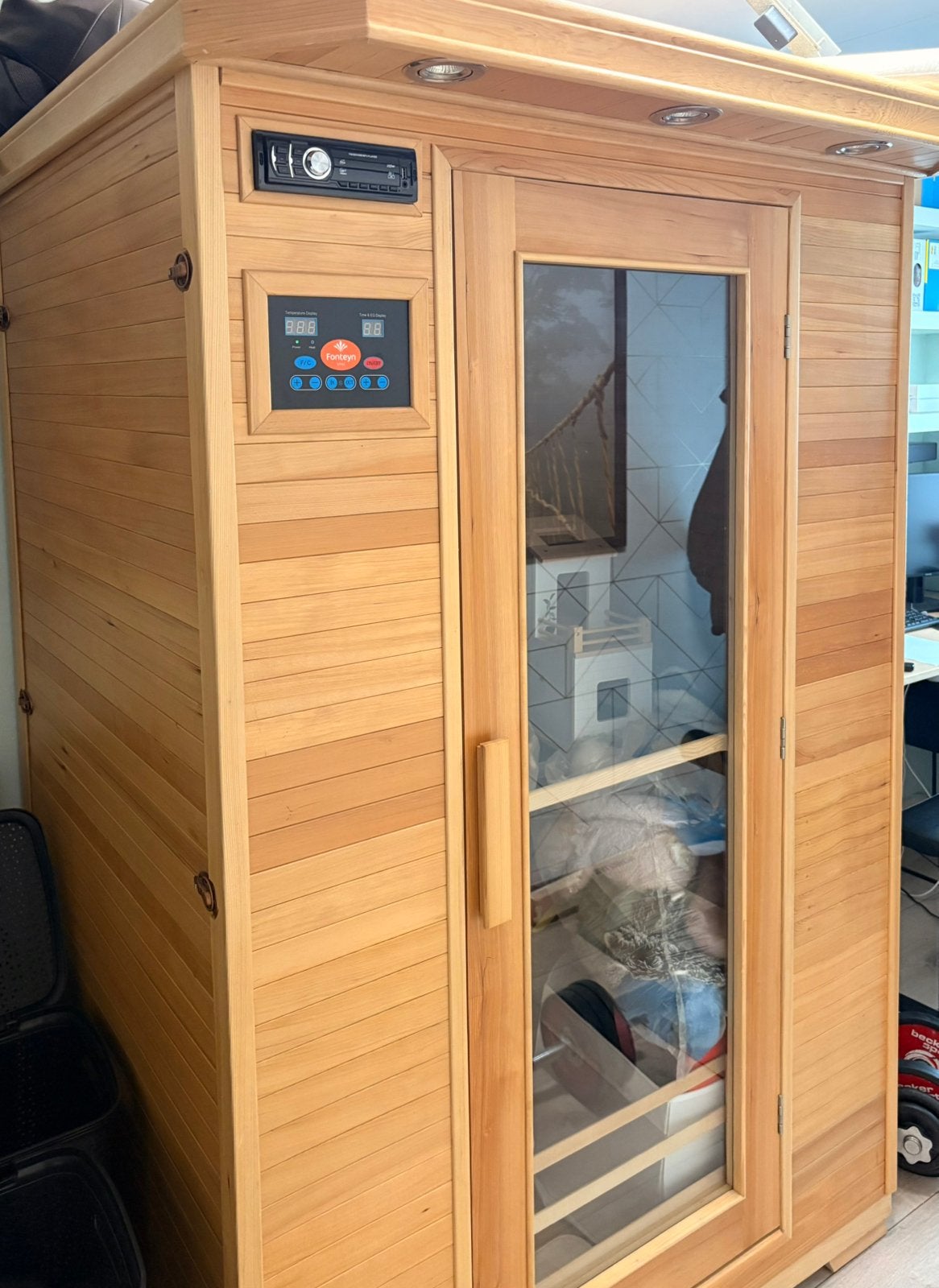 2 persoons infraroodsauna Fonteyn, Sport en Fitness, Ophalen, Gebruikt, Infrarood, Complete sauna