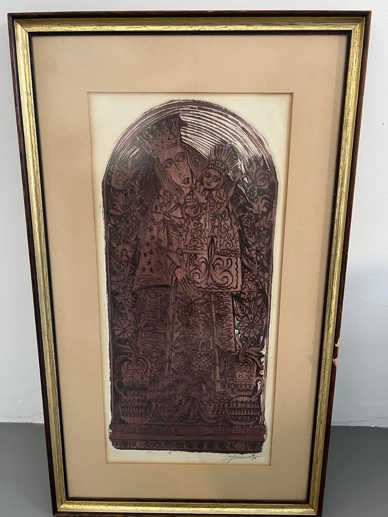 Ingelijst Schilderij: Religieuze Voorstelling, Ophalen