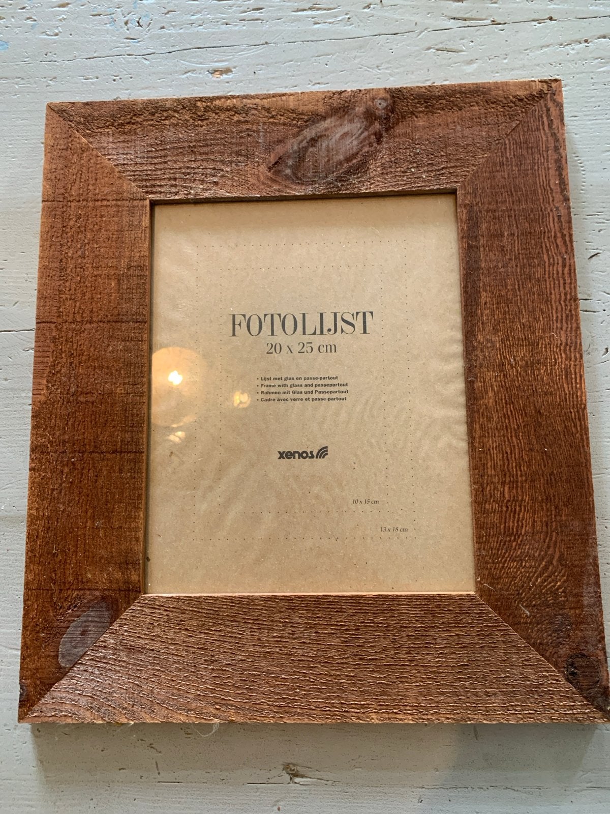 Houten fotolijst met glas 20x25 cm, Ophalen, Gebruikt, Fotolijst, Met glas