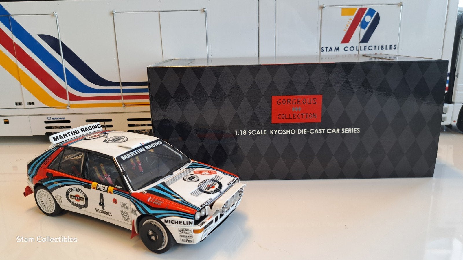 Kyosho Lancia Delta HF Integrale Rally Monte Carlo - 1992, Hobby en Vrije tijd, Auto, Ophalen of Verzenden, Gebruikt, Kyosho