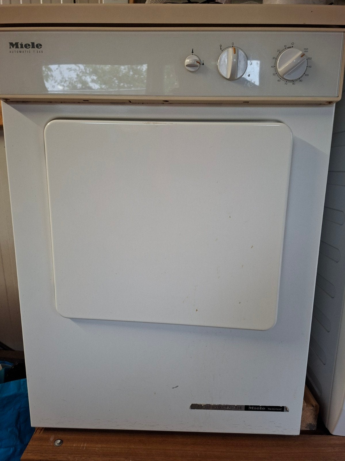 Miele Automatic T349 wasdroger, onverwoestbaar!, Ophalen, 6 tot 8 kg, Gebruikt, Luchtafvoer