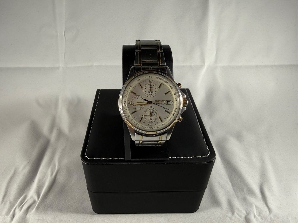 Seiko Chronograph Two-Tone, Staal, Polshorloge, Ophalen of Verzenden, Seiko