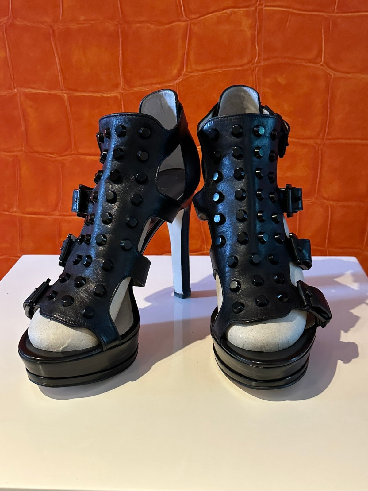 Michael Kors open platform schoenenen maat 40.5, Zwart, Ophalen of Verzenden, Zo goed als nieuw, Schoenen met hoge hakken