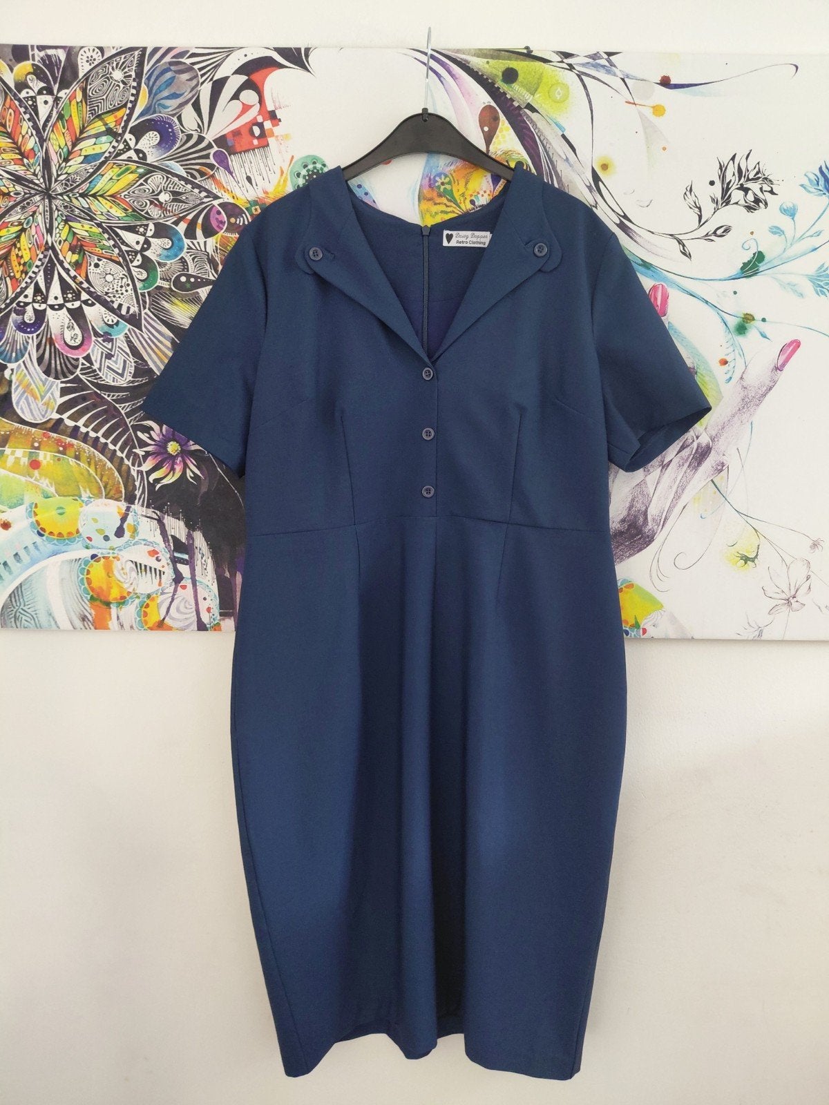 Prachtige retro jurk van Daisy Dapper - Maat XXXL, Blauw, Daisy dapper, Maat 46/48 (XL) of groter, Ophalen of Verzenden