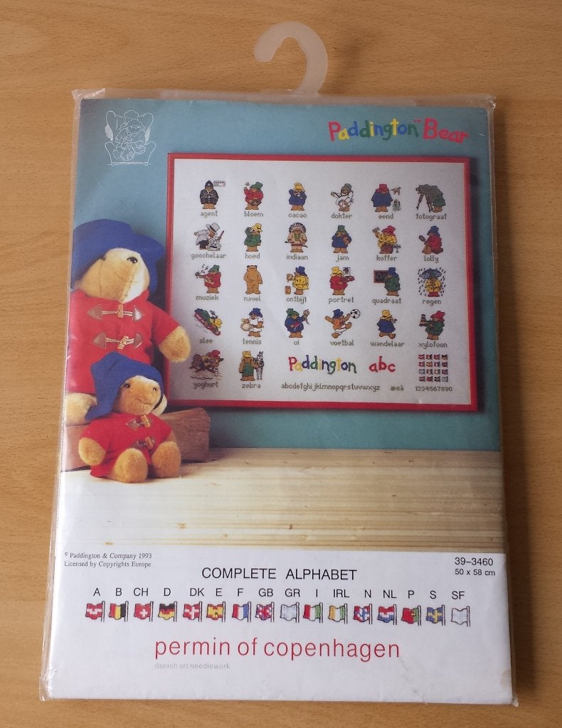 Beertje Paddington Alfabet Pakket - Permin - 1993, Permin, Ophalen of Verzenden, Zo goed als nieuw, Handborduren