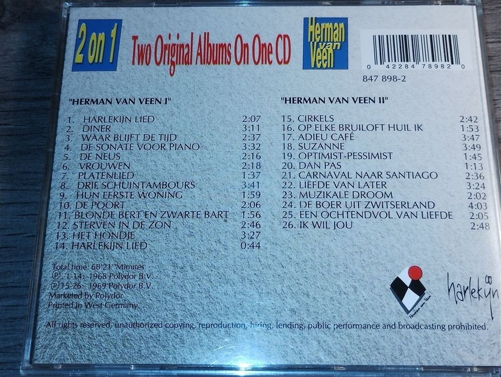 Herman van Veen ‎- Herman van Veen I & II [2 On 1], Ophalen of Verzenden, Zo goed als nieuw, Levenslied of Smartlap