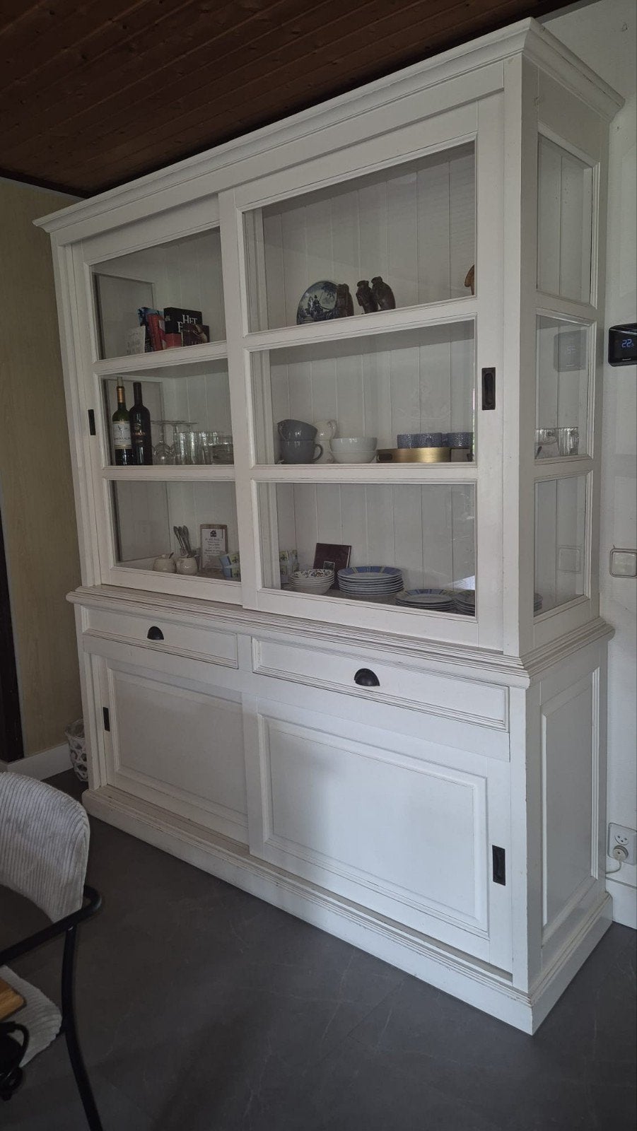 Grote landelijke buffet kast 185 br 220 hoog off white, Huis en Inrichting, Kasten | Buffetkasten, Ophalen, 200 cm of meer, Zo goed als nieuw