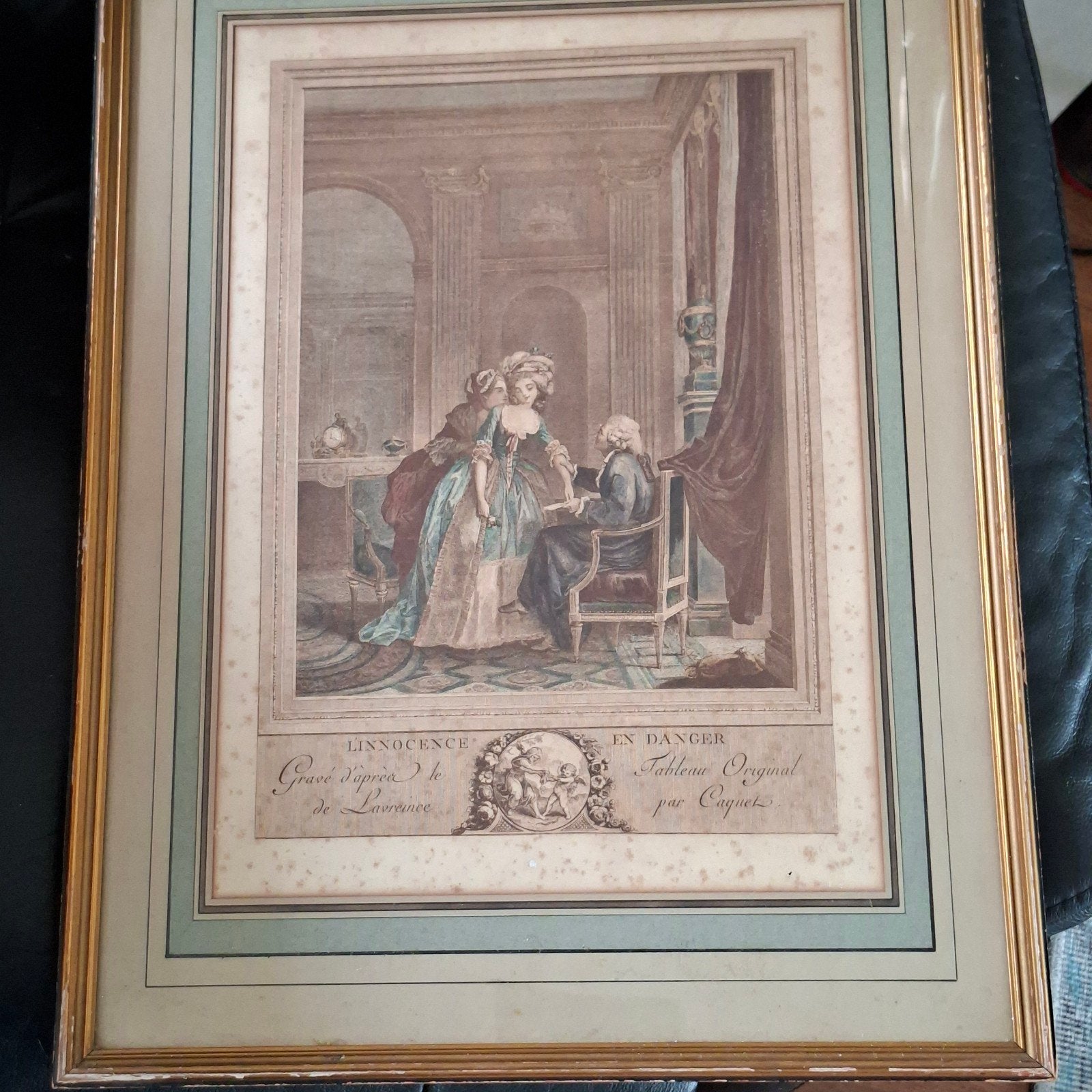 2 Antieke  Prenten 18e Eeuw achter Glas 54 bij 40 cm groot, Antiek en Kunst, Ophalen of Verzenden