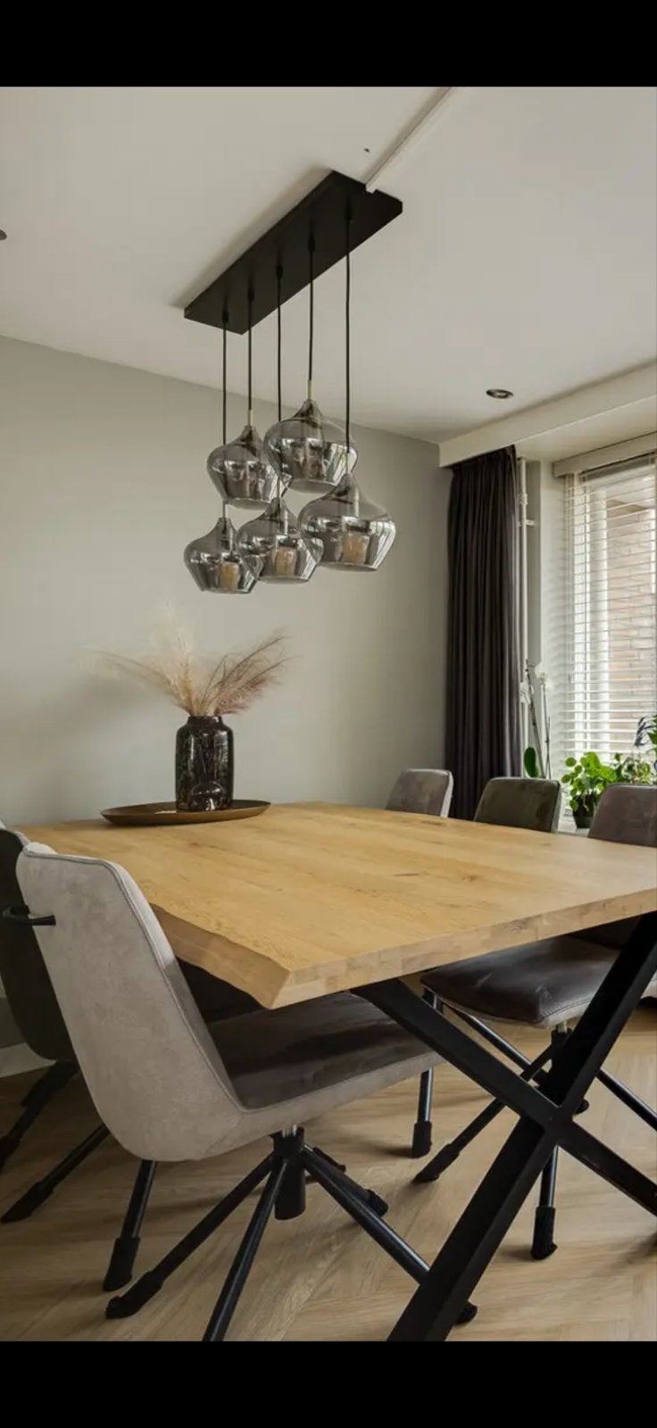 Hanglamp Rakel Brons - 5 x E27 - 104 cm breed, Huis en Inrichting, Ophalen, Nieuw, Metaal, E27 (groot)