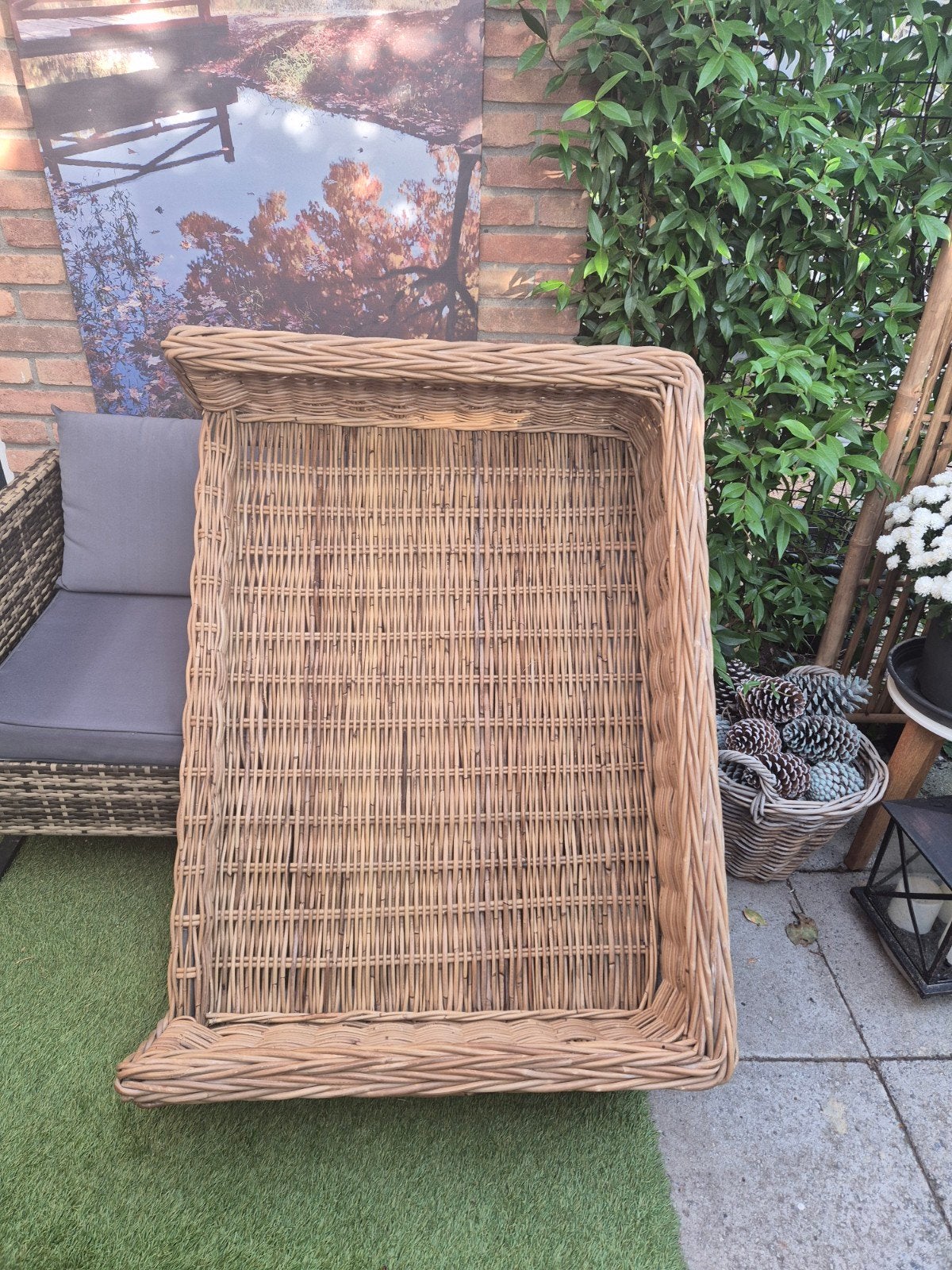 grote zeer stevige rieten hondenmand 80x100 cm, Tuin en Terras, Ophalen of Verzenden, Gebruikt