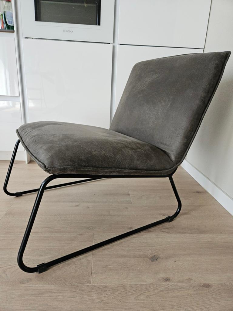 Fauteuil grijs Leen Bakker James stoel, Ophalen, Gebruikt, Eén, Stof
