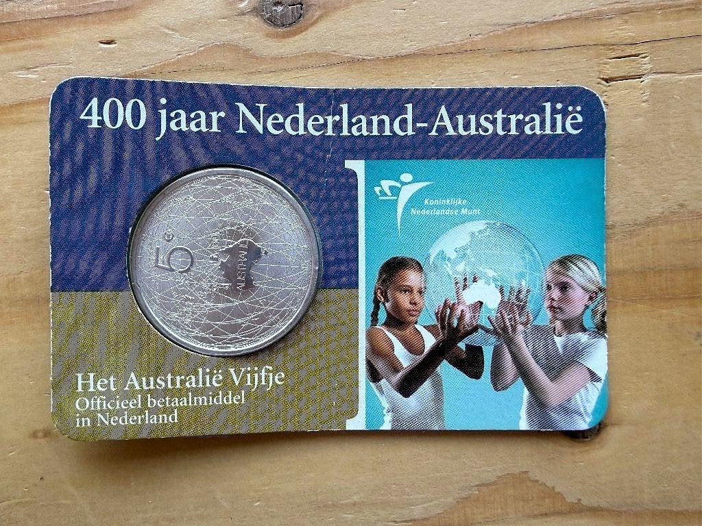 Australië Vijfje 2006 in coincard — zilveren 5 euro, Ophalen of Verzenden, Koningin Beatrix, Euro's, Zilver