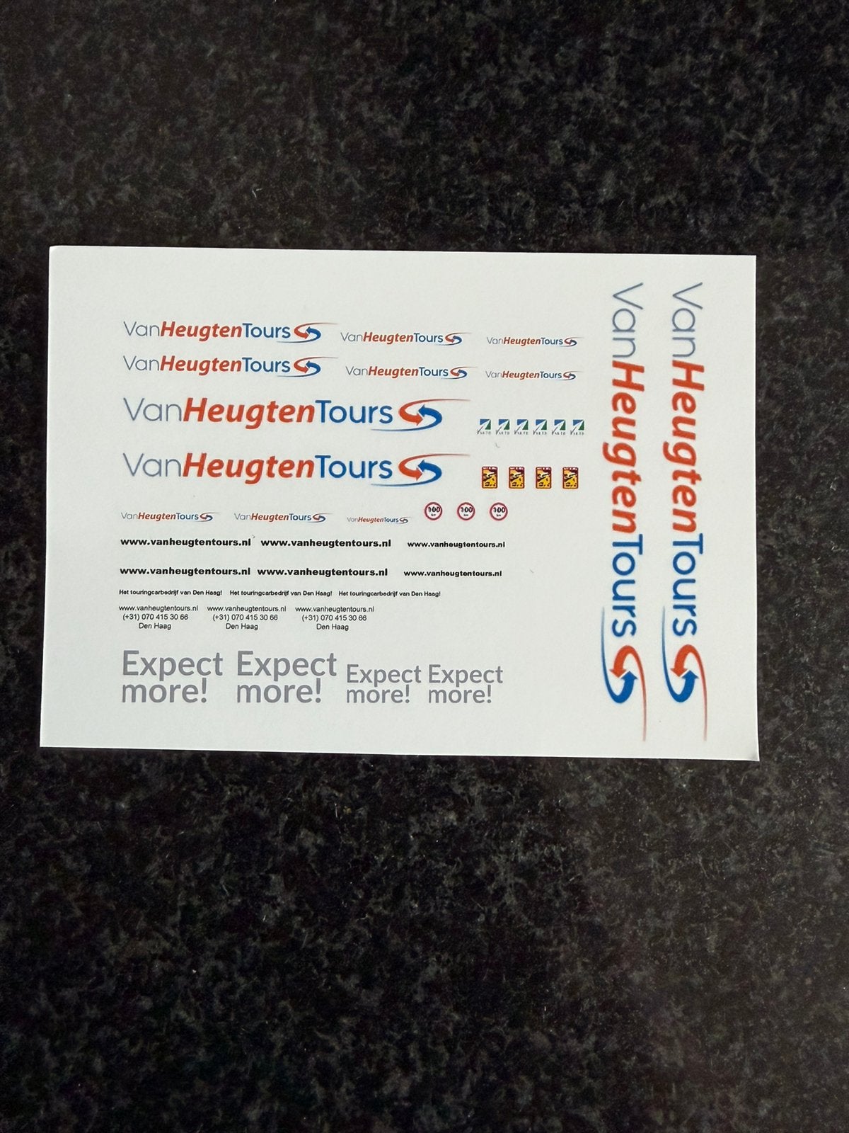 Decals transfer logo set Van Heugten Tours bus touringcar H0, Verzenden, Nieuw, Overige merken