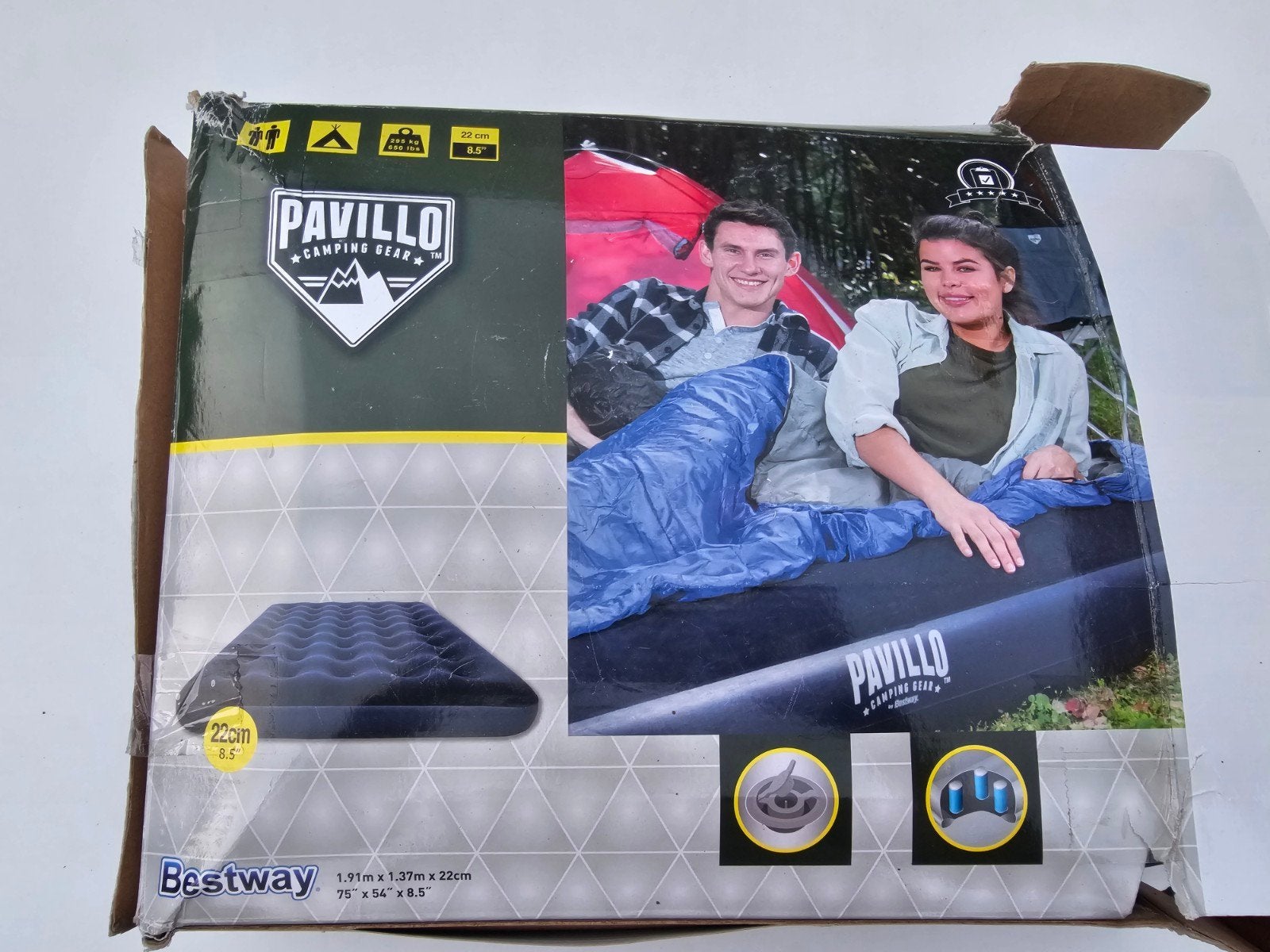 Bestway Pavillo Luchtbed 191x137cm - Ideaal voor Camping, Ophalen of Verzenden, Gebruikt, 2-persoons
