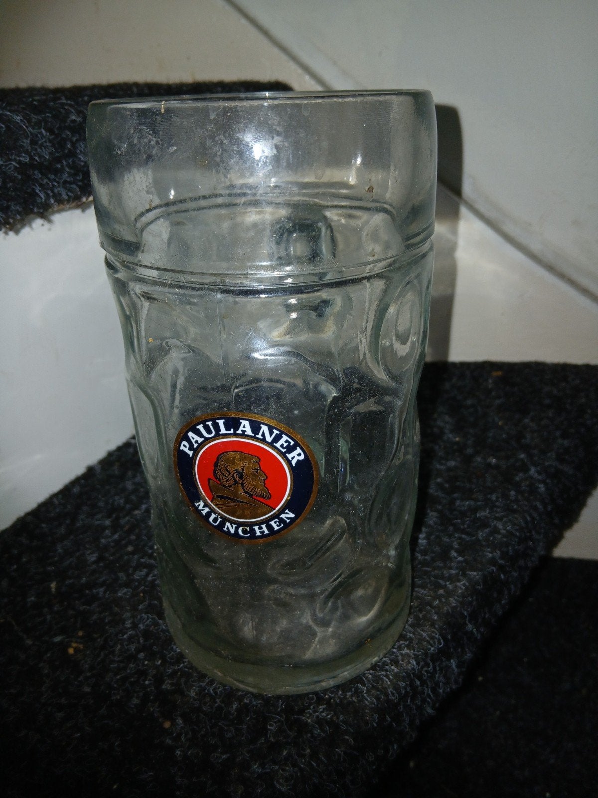 Paulaner München Bierpul - Vintage Glazen Bierglas, Ophalen of Verzenden
