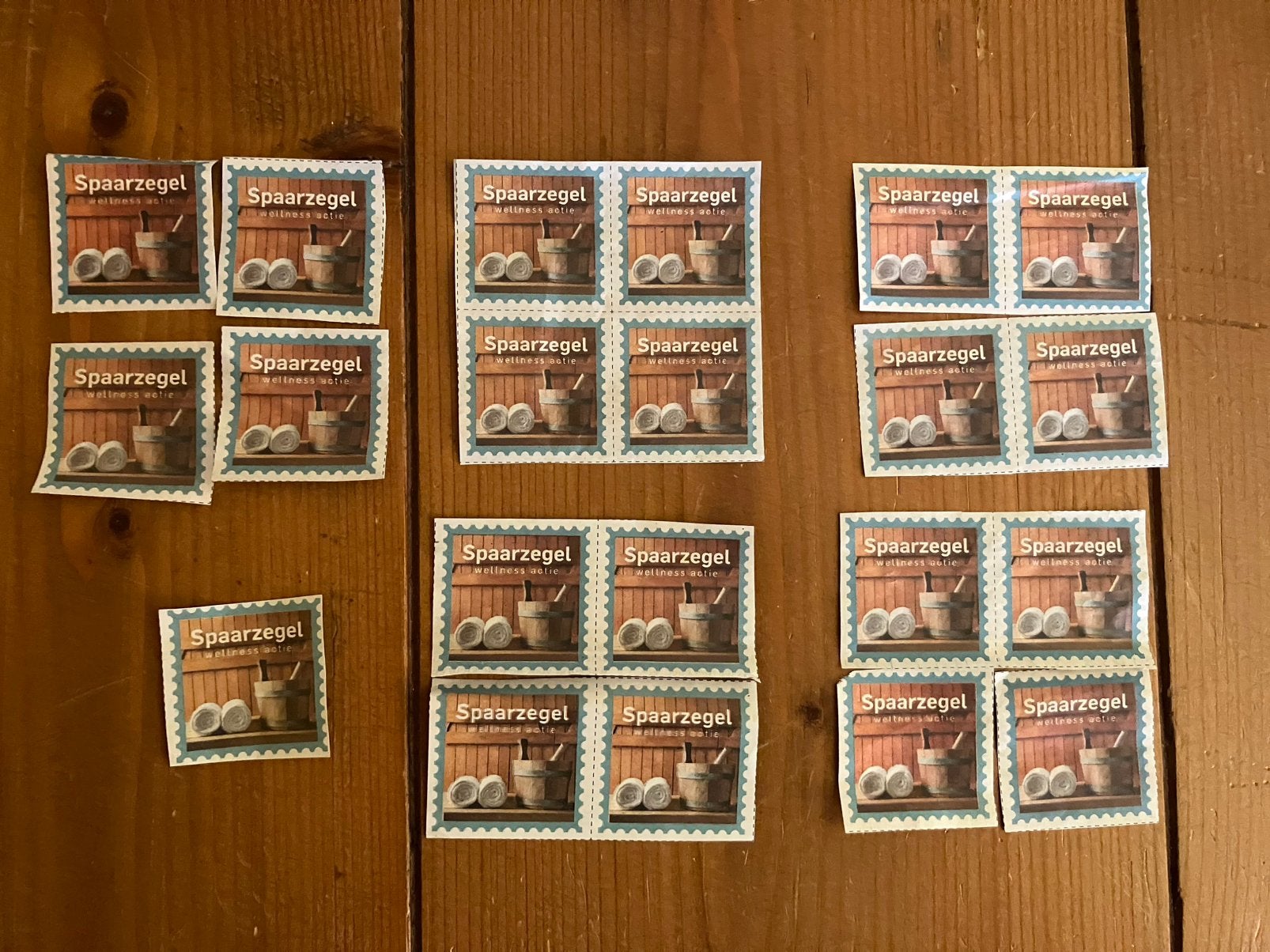 21 Spaarzegels sauna AD. Ook per stuk te koop.