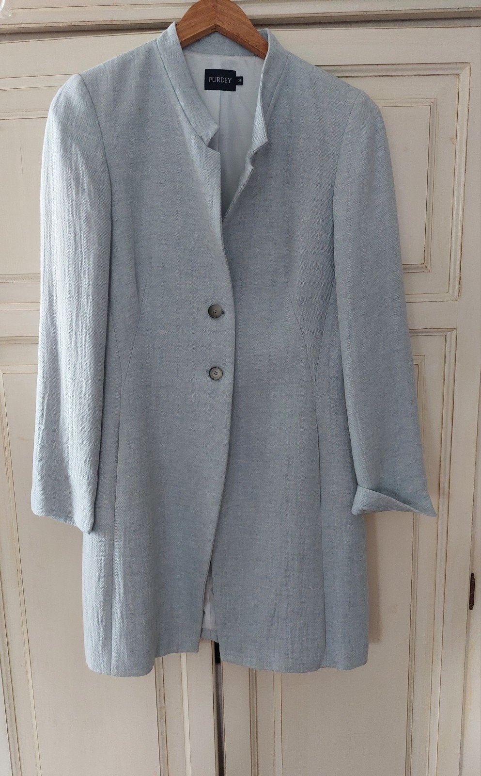 Purdey lichtblauwe jas/blazer maat 38, Kleding | Dames, Maat 38/40 (M), Blauw, Ophalen of Verzenden, Zo goed als nieuw