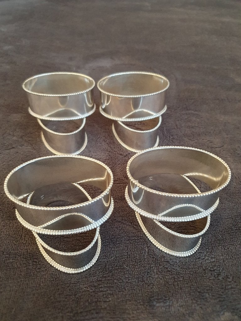 8 Zilveren servet ringen, Ophalen of Verzenden, Zilver