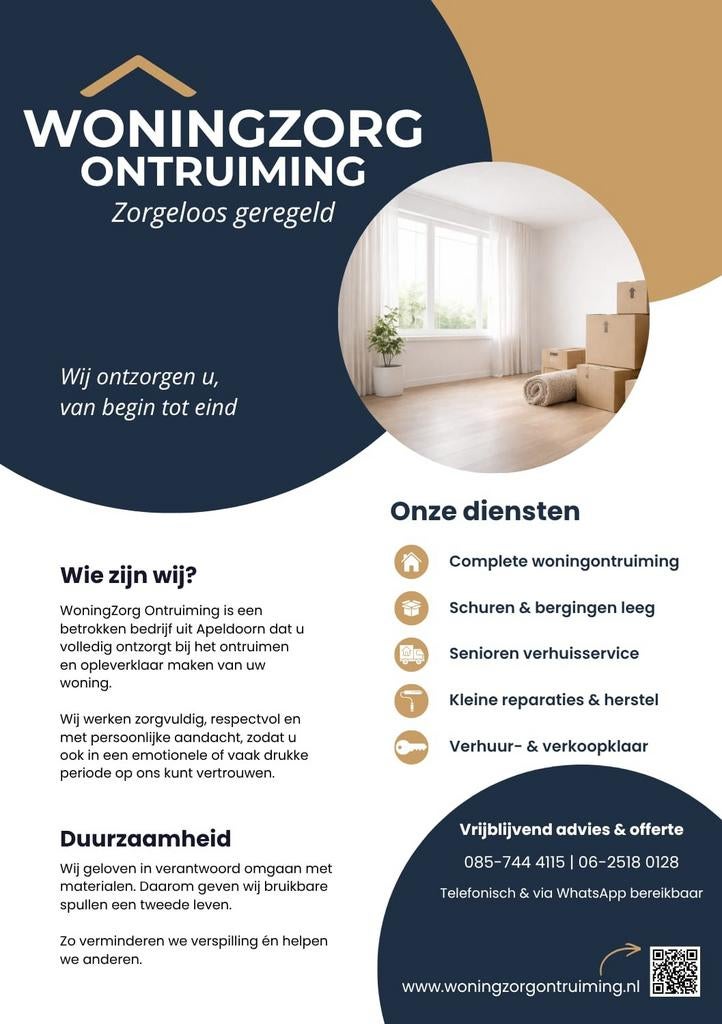 Woning ontruiming Apeldoorn | Woningzorg, Diensten en Vakmensen, Schoonmakers en Glazenwassers, Schoonmaken bedrijfsruimte