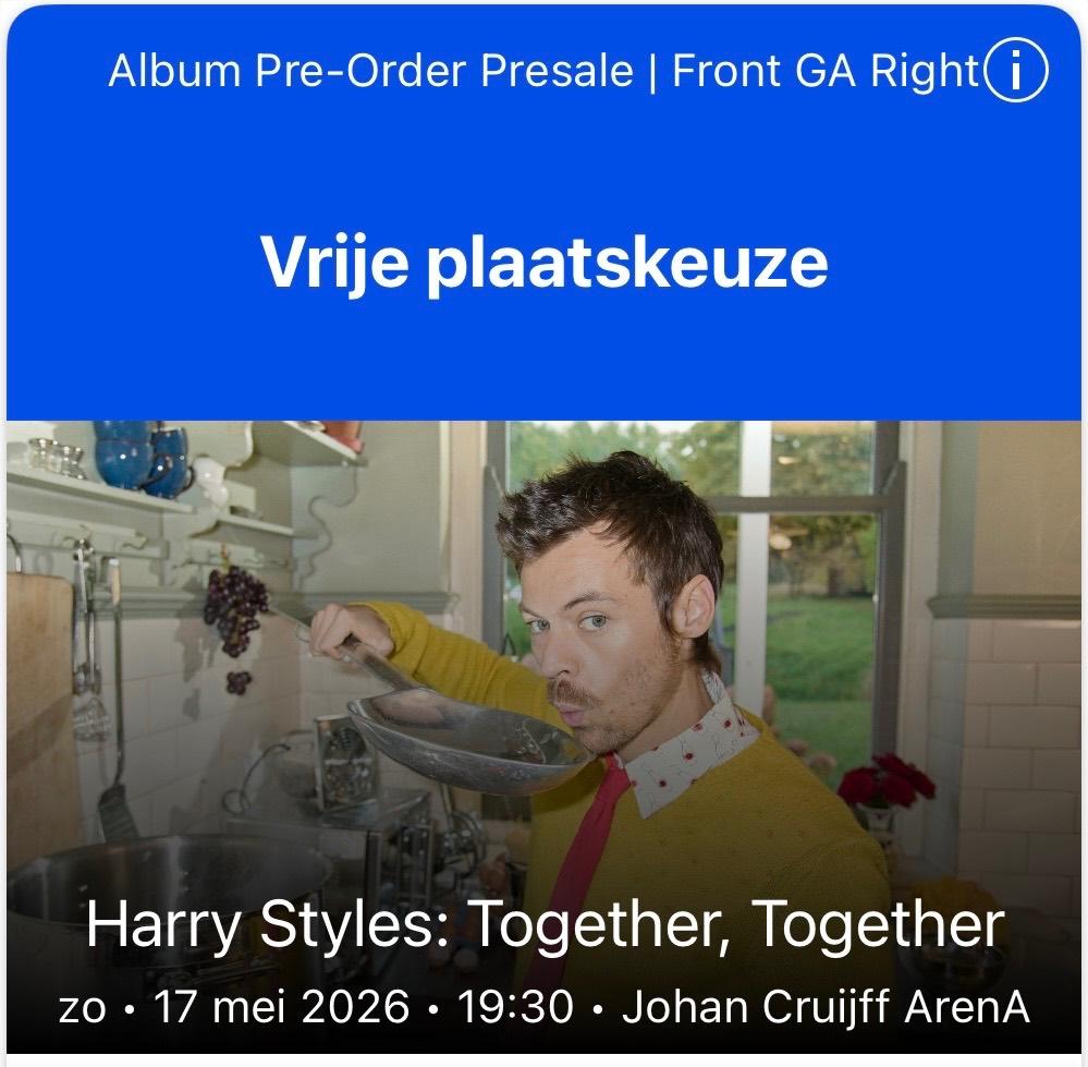 Harry Styles 17 mei 4x Front GA Right, Tickets en Kaartjes, Concerten | Pop, Drie personen of meer, Mei