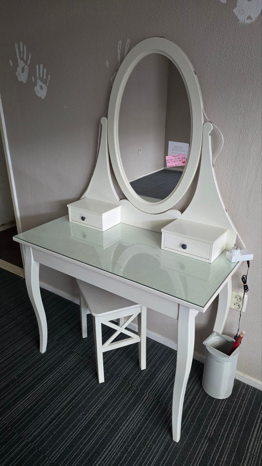 IKEA HEMNES toilettafel met spiegel, Ophalen, Gebruikt, 100 tot 150 cm, 100 tot 150 cm