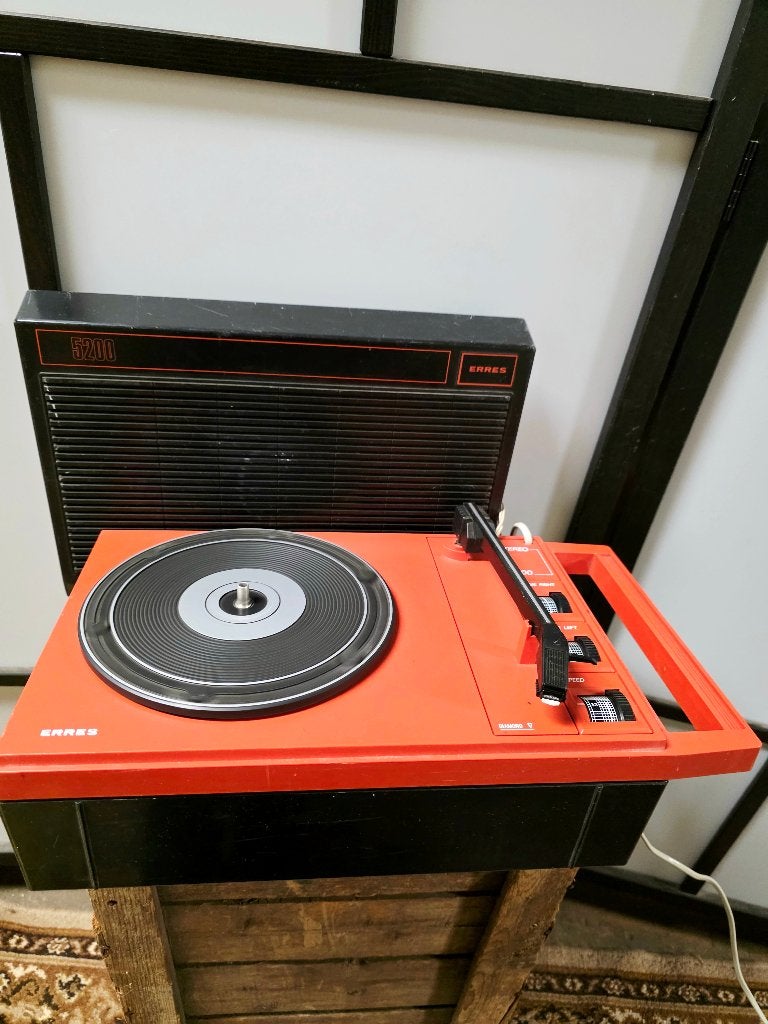 Vintage Erres 5200 Record Player 1970s -AS IS or FOR PARTS, Audio, Tv en Foto, Platenspelers, Ophalen of Verzenden, Niet werkend