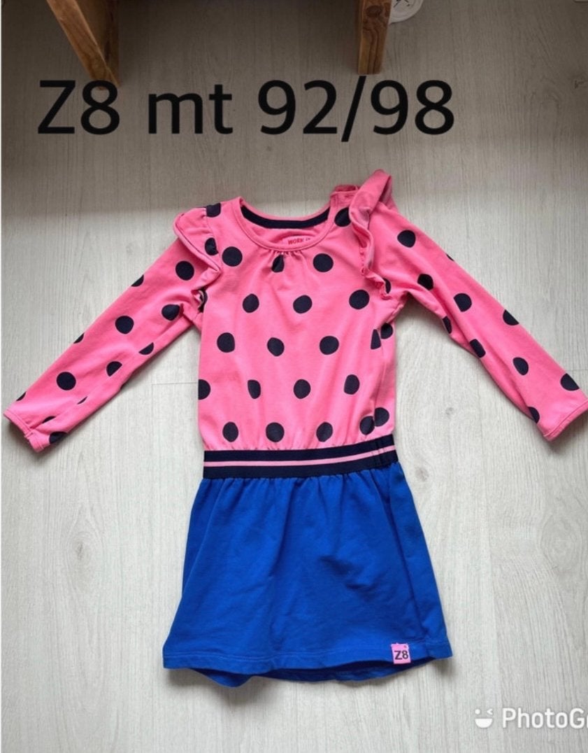 Z8 jurk roze met stippen en blauwe rok, maat 92/98, Kinderen en Baby's, Kinderkleding | Maat 92, Ophalen of Verzenden, Zo goed als nieuw
