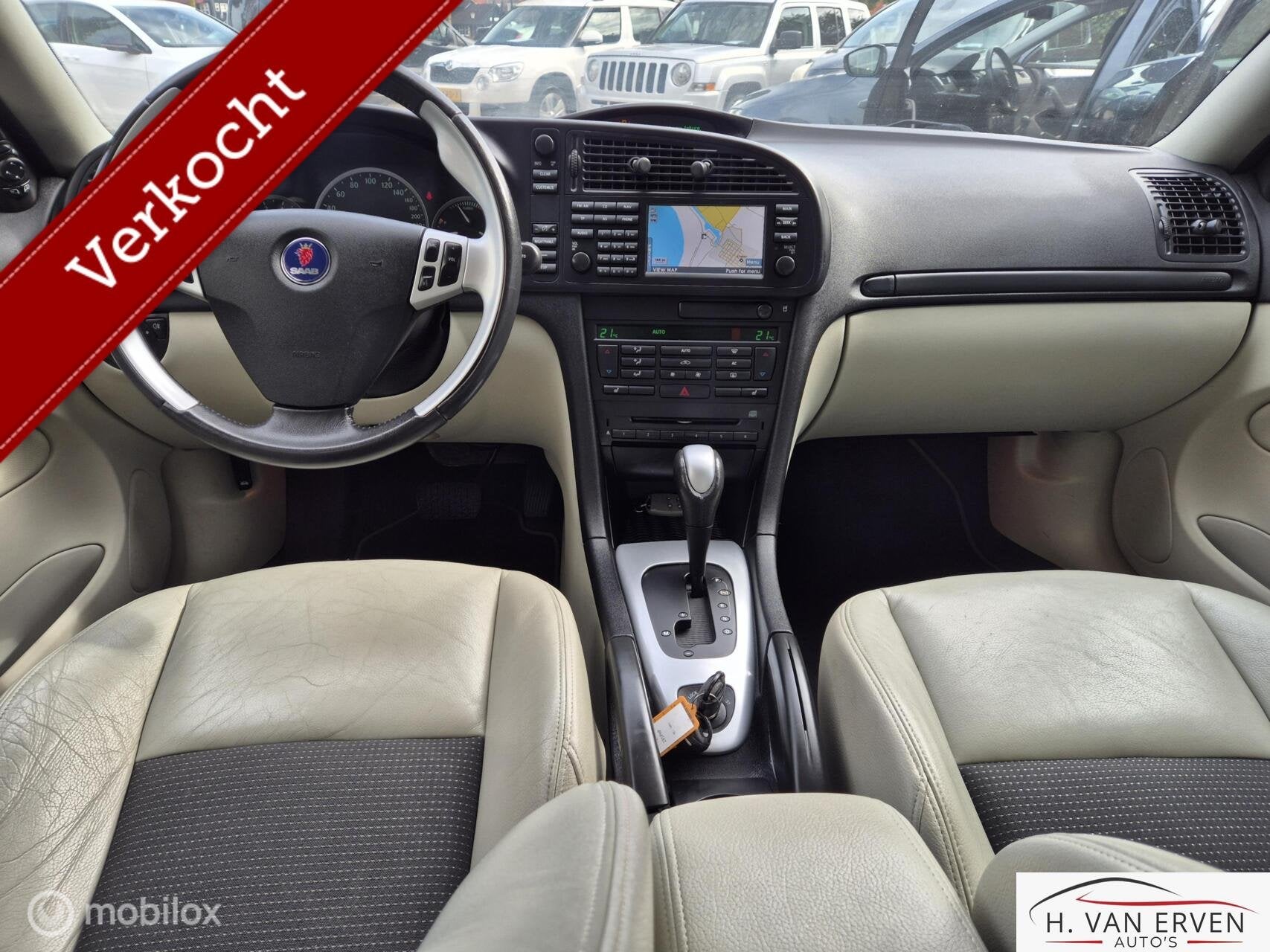 Saab 9-3 Sport Sedan 2.8 T V6 AERO LEDER MEMORY XENON NAP!, Auto's, Blauw, Bedrijf, 1600 kg, Sedan