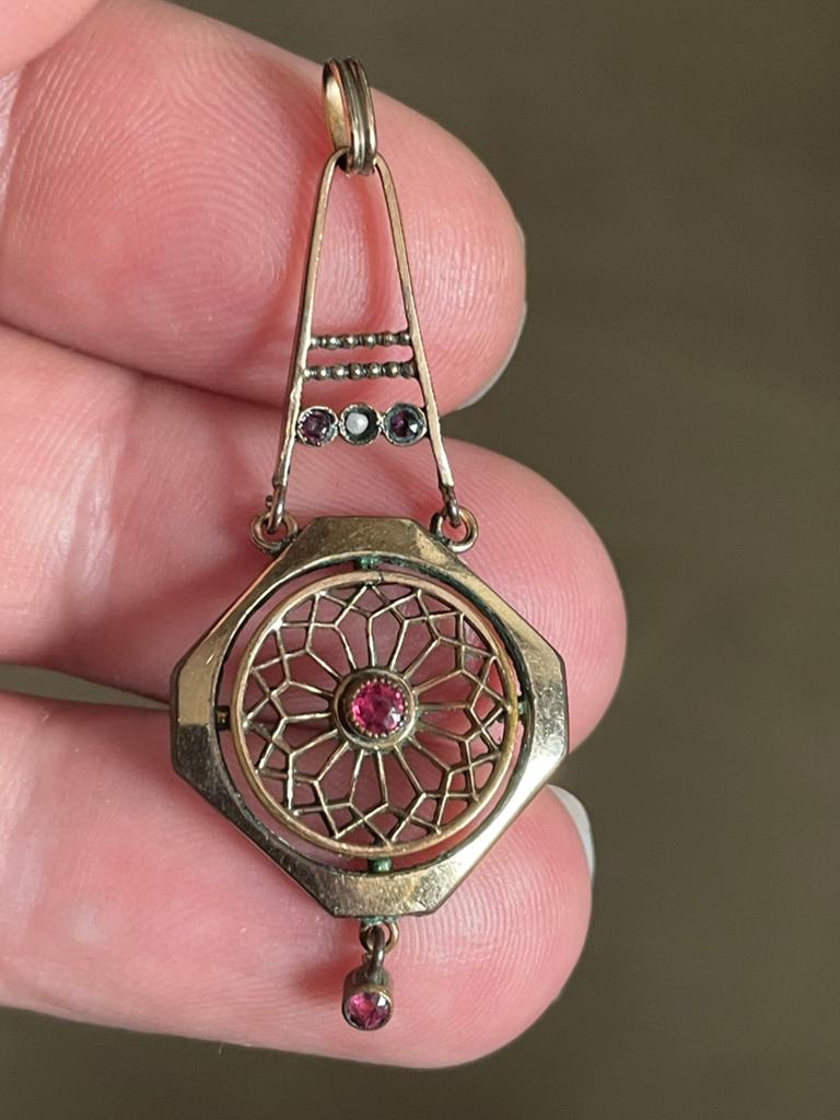 Antiek vergulde art-decohanger, Ophalen of Verzenden, Overige materialen, Verguld