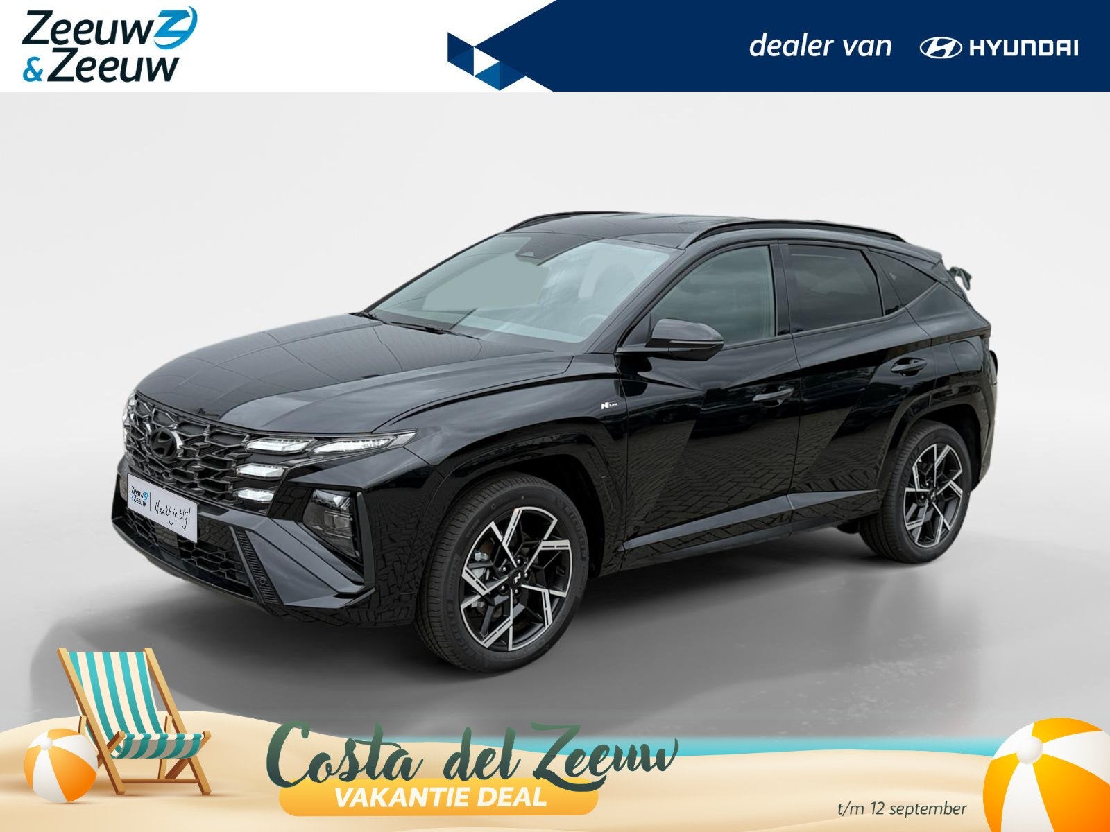 Hyundai Tucson 1.6 T-GDI PHEV N Line Business | NU TOT €6., Auto's, Hyundai, 12 maanden, 14 kWh, 4 cilinders, Zwart