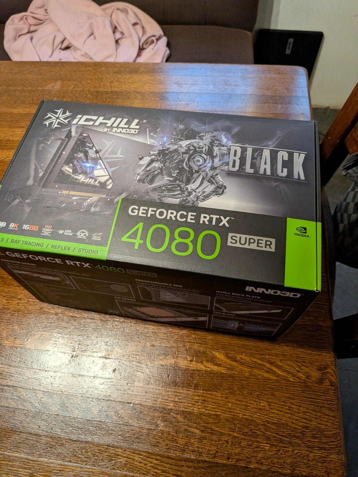 INNO3D GeForce RTX 4080 SUPER iCHILL BLACK, Computers en Software, Videokaarten, GDDR6, PCI-Express 4, Ophalen of Verzenden, Zo goed als nieuw