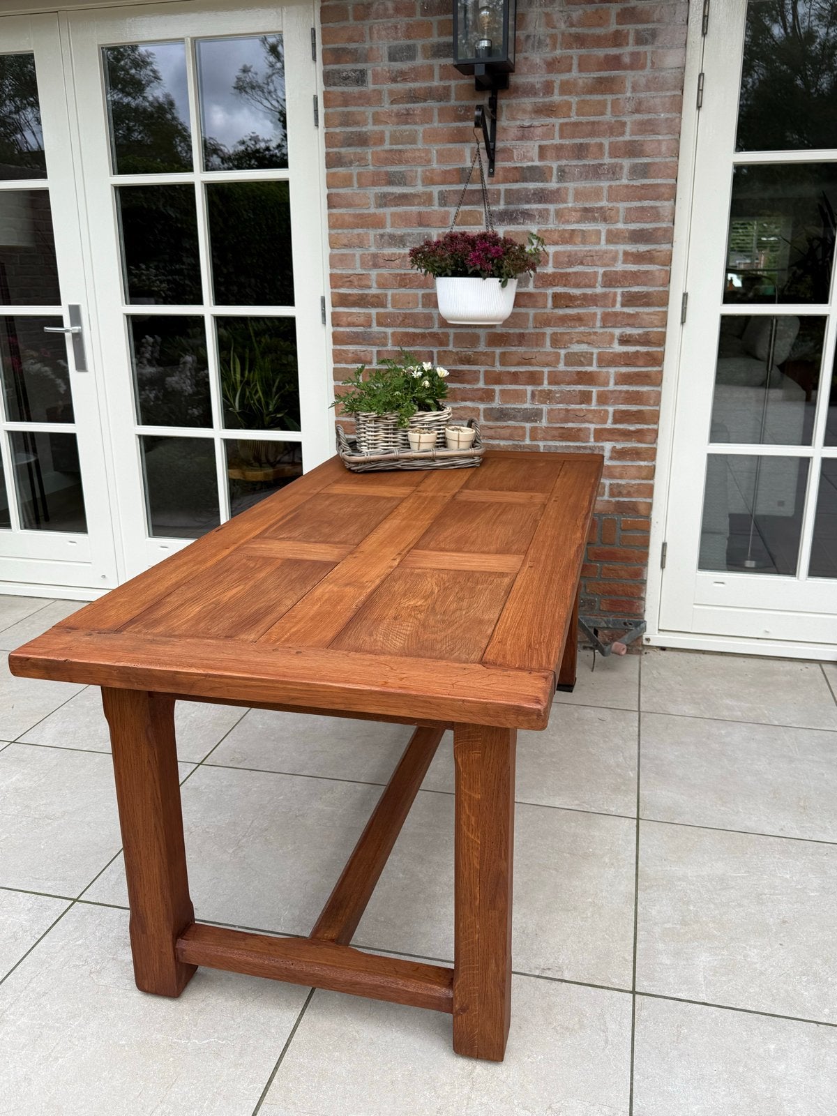 Massief eiken uitschuifbare tafel – 180 cm tot 280 cm, Ophalen, Eikenhout, 200 cm of meer, 50 tot 100 cm
