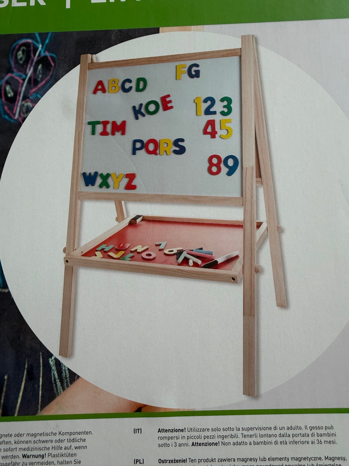 Krijtbord/Whiteboard met krijtjes, wisser en alfabet, Ophalen, Nieuw, Knutselen