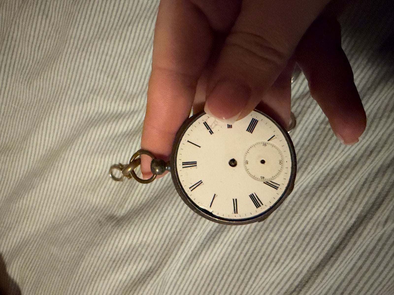 Antiek zakhorloge met ketting - onderdelen of restauratie, Ophalen of Verzenden